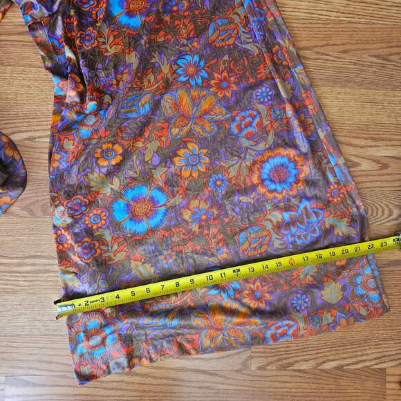 VINTAGE 70s Psychadelic Floral Mod Vanity Fair Jumpsuit Wide Leg Size - Picture 5 of 9